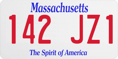 MA license plate 142JZ1