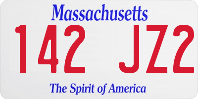MA license plate 142JZ2
