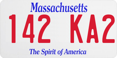 MA license plate 142KA2