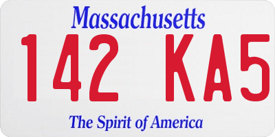 MA license plate 142KA5