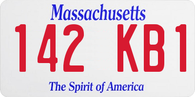 MA license plate 142KB1