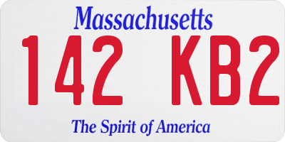 MA license plate 142KB2