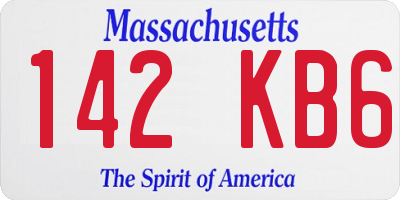 MA license plate 142KB6