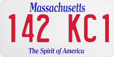 MA license plate 142KC1
