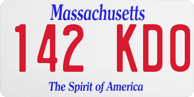 MA license plate 142KD0