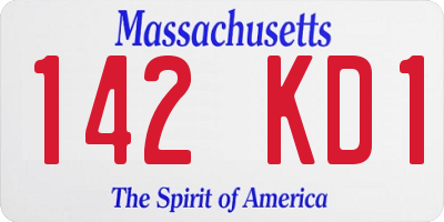 MA license plate 142KD1