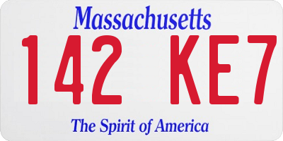 MA license plate 142KE7