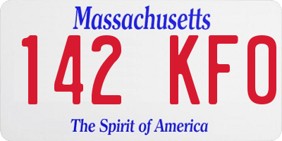 MA license plate 142KF0