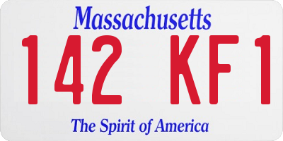 MA license plate 142KF1