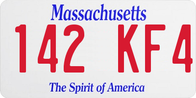 MA license plate 142KF4