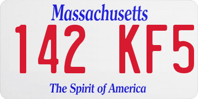 MA license plate 142KF5