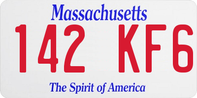 MA license plate 142KF6