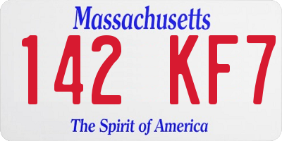 MA license plate 142KF7
