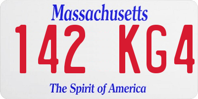 MA license plate 142KG4