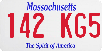 MA license plate 142KG5