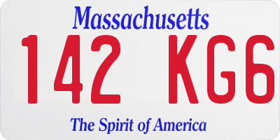 MA license plate 142KG6