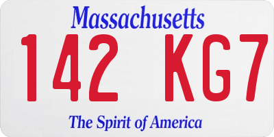 MA license plate 142KG7