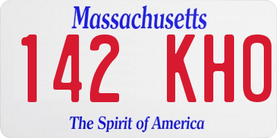 MA license plate 142KH0