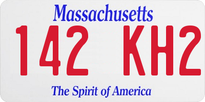 MA license plate 142KH2