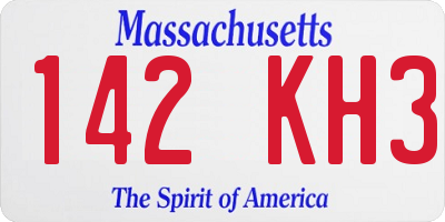 MA license plate 142KH3