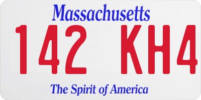 MA license plate 142KH4