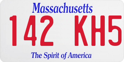 MA license plate 142KH5