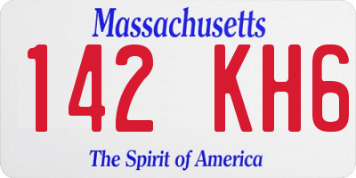 MA license plate 142KH6