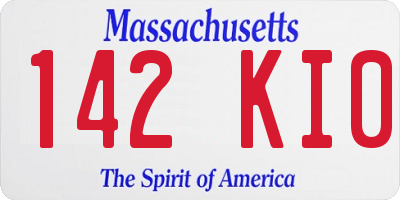 MA license plate 142KI0