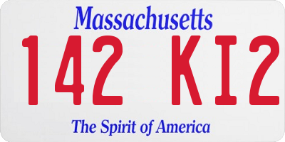 MA license plate 142KI2
