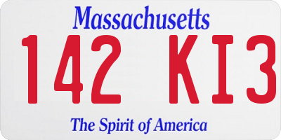 MA license plate 142KI3