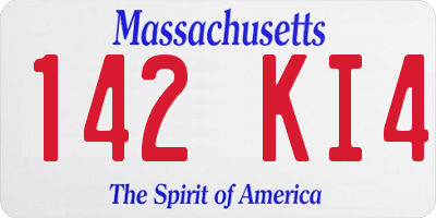 MA license plate 142KI4
