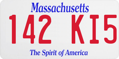 MA license plate 142KI5
