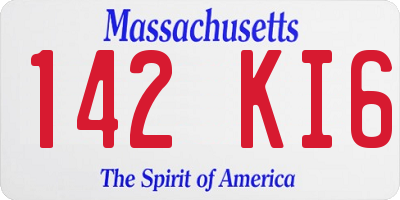 MA license plate 142KI6