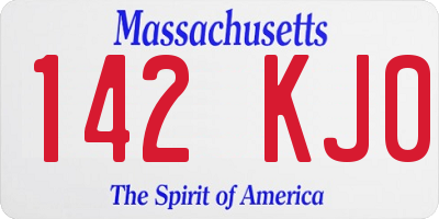MA license plate 142KJ0