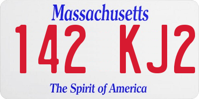 MA license plate 142KJ2