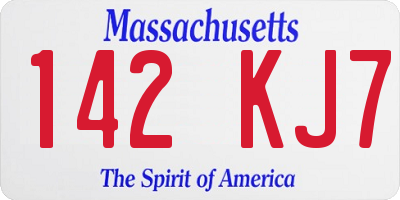 MA license plate 142KJ7