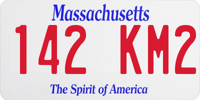 MA license plate 142KM2