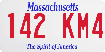 MA license plate 142KM4