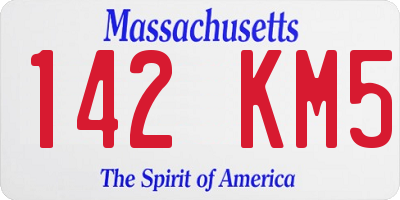 MA license plate 142KM5