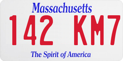 MA license plate 142KM7