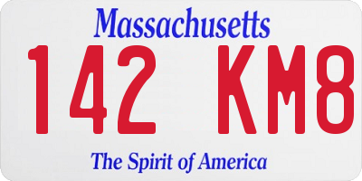 MA license plate 142KM8