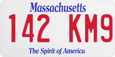 MA license plate 142KM9