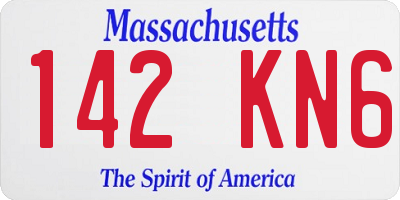 MA license plate 142KN6