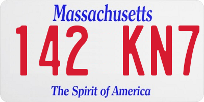 MA license plate 142KN7
