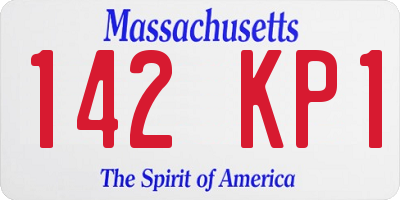 MA license plate 142KP1