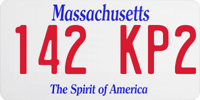 MA license plate 142KP2