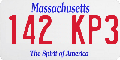 MA license plate 142KP3