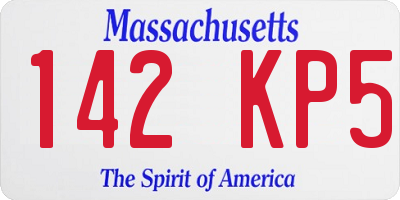 MA license plate 142KP5