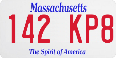 MA license plate 142KP8