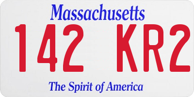 MA license plate 142KR2
